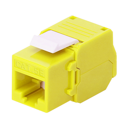 M�dulo Jack Keystone Cat5e (Toolless), con Terminaci�n en �ngulo 180 - Color Amarillo, Compatible con Faceplate y Patchpanel Linkedpro