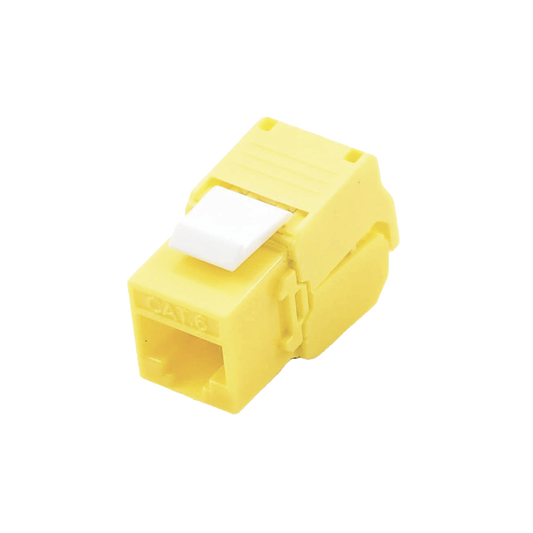 M�dulo Jack Keystone Cat6 (Toolless), con Terminaci�n en �ngulo 180 - Color Amarillo, Compatible con Faceplate y Patchpanel Linkedpro
