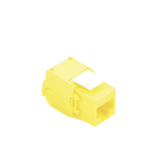 M�dulo Jack Keystone Cat6A (Toolless), con Terminaci�n en �ngulo 180 - Color Amarillo, Compatible con Faceplate y Patchpanel Linkedpro