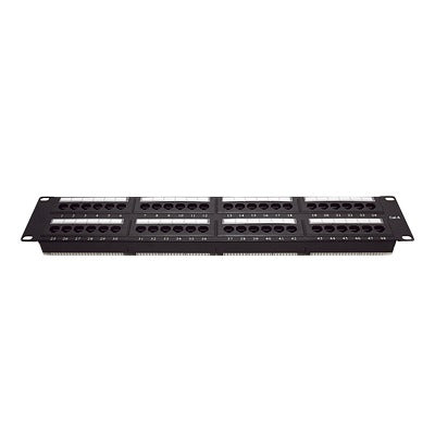 Panel de Parcheo de Impacto (110) UTP de 48 Puertos Cat6, 19 Pulgadas (48.26 cm), 2U, con Barra para Organizar Cable