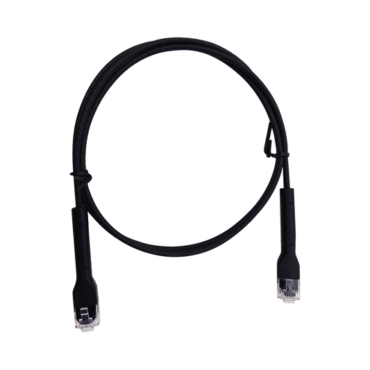 Mini Patch Cord Cat6 Ultra Slim 0.5 Metros (1.64 Pies) Negro ? Ahorra Espacio sin Organizadores, con Bota Flexible