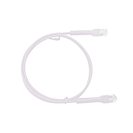 Mini Patch Cord Cat6 Ultra Slim 10 Metros (32.81 Pies) Blanco ? Ahorra Espacio sin Organizadores, con Bota Flexible
