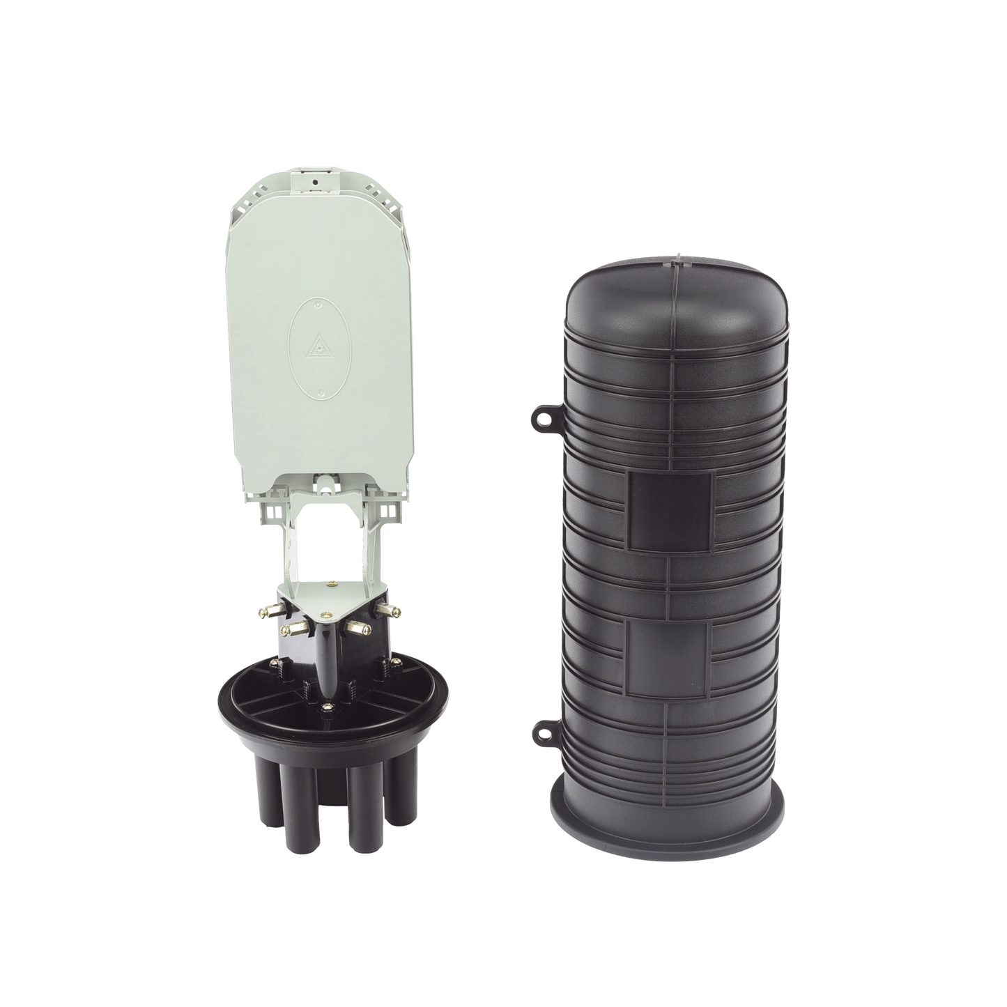 Caja de Distribuci�n de Fibra �ptica Vertical Tipo Domo, 48 Empalmes (Expandible Hasta 96 Empalmes con Charola LP-SCV-48-ST), Exterior, IP68