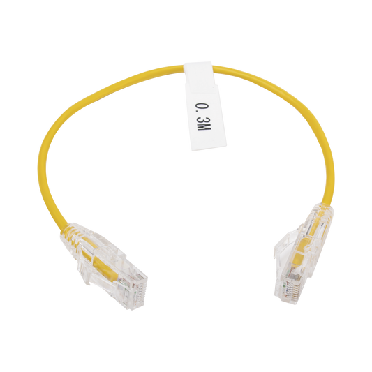 Cable de Parcheo Slim UTP Cat6 - 30 cm (11.81 Pulgadas) Amarillo Di�metro Reducido (28 AWG)