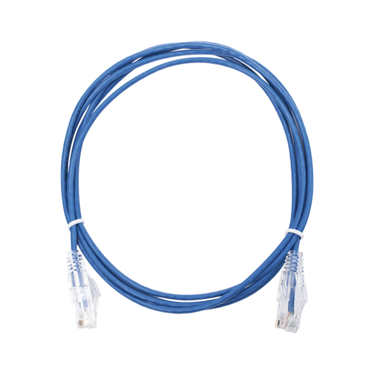 Cable de Parcheo Slim UTP Cat6 - 2 Metros (6.56 Pies) Azul Di�metro Reducido (28 AWG)