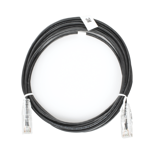Cable de Parcheo Slim UTP Cat6 - 3 Metros (9.84 Pies) Negro Di�metro Reducido (28 AWG)