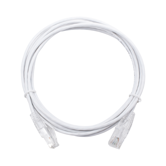 Cable de Parcheo Slim UTP Cat6 - 3 Metros (9.84 Pies) Blanco Di�metro Reducido (28 AWG)