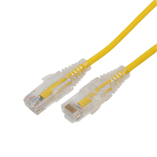 Cable de Parcheo Slim UTP Cat6A - 0.5 Metros (1.64 Pies) Amarillo, Di�metro Reducido (28 AWG)