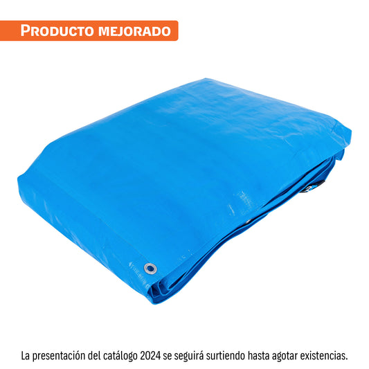 Lona de polietileno reforzada 7x10 m, azul, 180g/m2, TRUPER