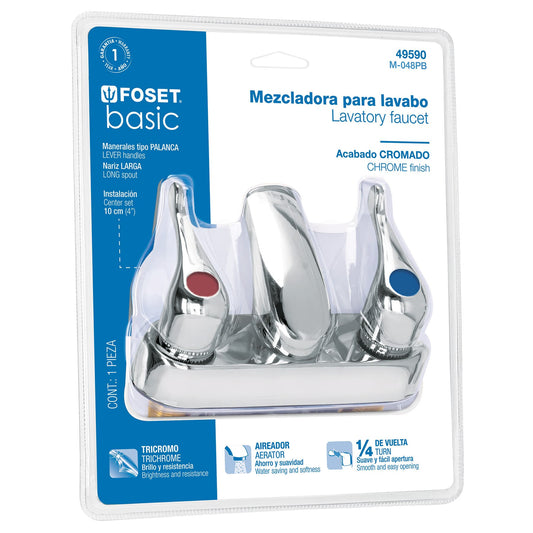 Mezcladora 4' lavabo, ABS, palanca, blister, BASIC