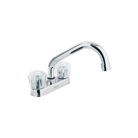 Mezcladora 4' para lavabo, tubular, manerales de acrílico