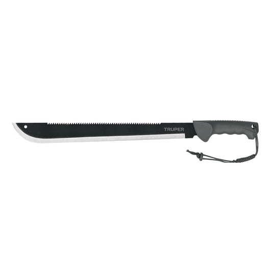 Machete doble filo 18', cacha inyectada, con funda, TRUPER
