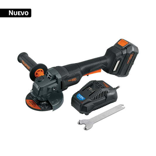 Esmeriladora 4-1/2', 20V, int. paleta, 1 batería 4Ah, MAX