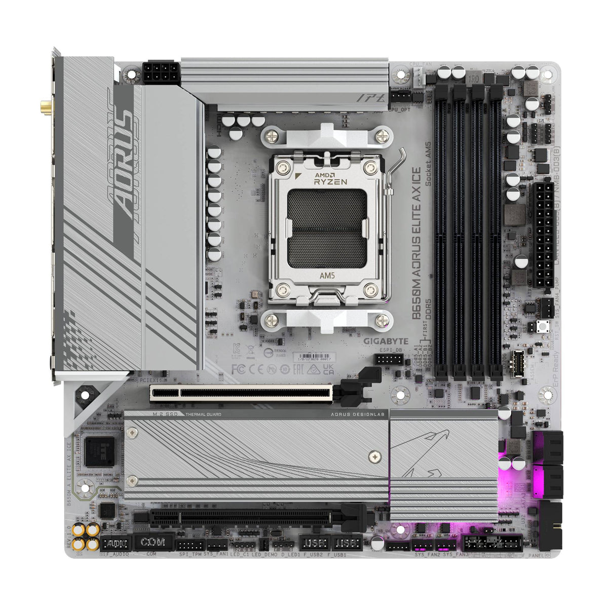 Motherboards GIGABYTE B650M A ELITE AX ICE - Vista 8