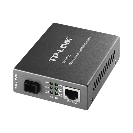 Convertidor Fibra Óptica WDM Monomodo / 1 puerto RJ45 10/100 Mbps / 1 puerto SC/UPC 100 Mbps /  Hasta 20 Km / Para su Funcionamiento Requiere el Modelo MC111CS / Plug and Play