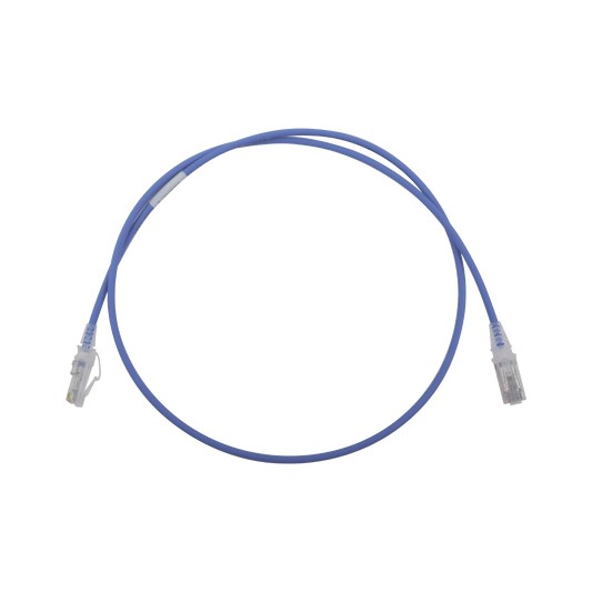 Patch Cord MC6 Modular Cat6 UTP, CM/LS0H, 0.91 Metros (3 Pies), Color Azul, Di�metro Reducido (28AWG)