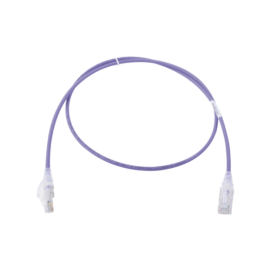 Patch Cord MC6 Modular Cat6 UTP, CM/LS0H, 0.91 Metros (3 Pies), Color Violeta, Di�metro Reducido (28AWG), Versi�n Bulk (Sin Empaque Individual)