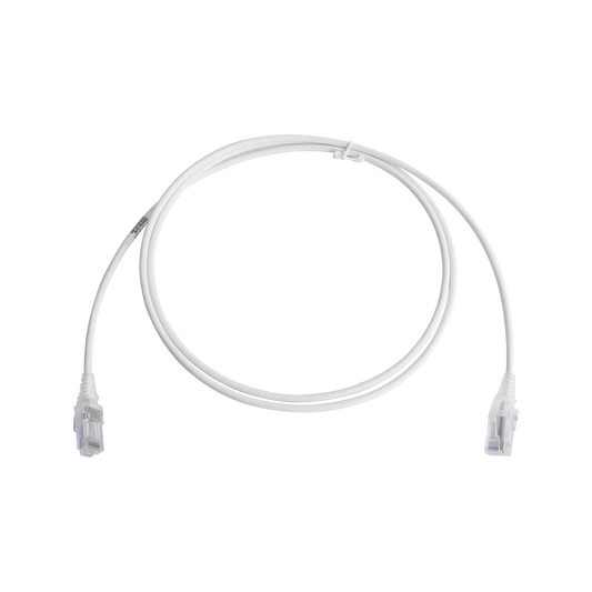 Patch Cord MC6 Modular Cat6 UTP, CM/LS0H, 1.52 Metros (5 Pies), Color Blanco, Di�metro Reducido (28AWG)
