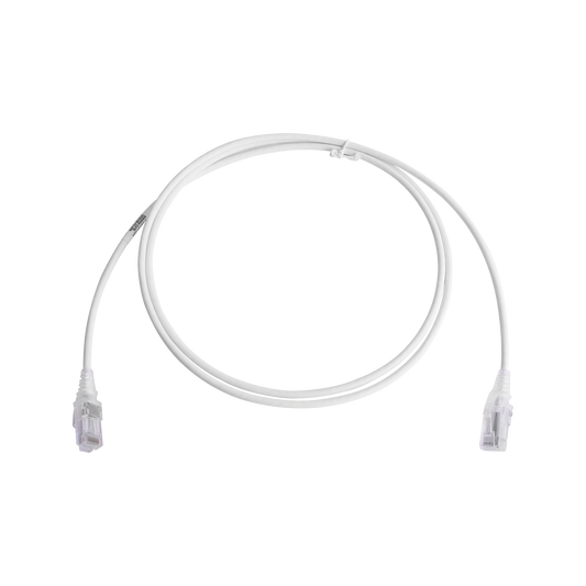 Patch Cord MC6 Modular Cat6 UTP, CM/LS0H, 1.52 Metros (5 Pies), Color Blanco, Di�metro Reducido (28AWG), Versi�n Bulk (Sin Empaque Individual)
