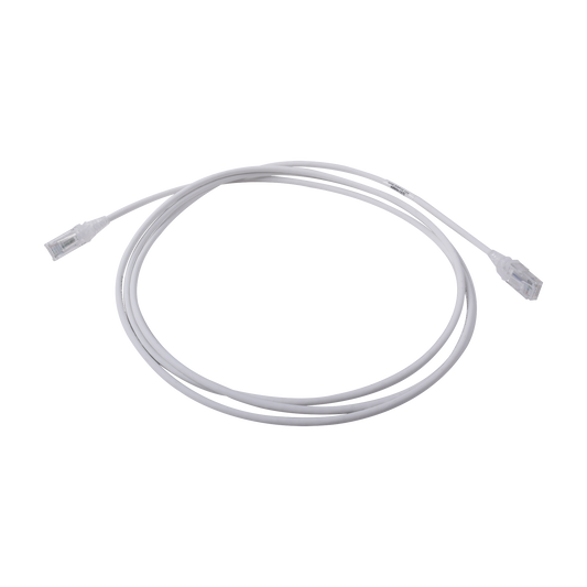 Patch Cord MC6 Modular Cat6 UTP, CM/LS0H, 2.13 Metros (7 Pies), Color Blanco, Di�metro Reducido (28AWG)