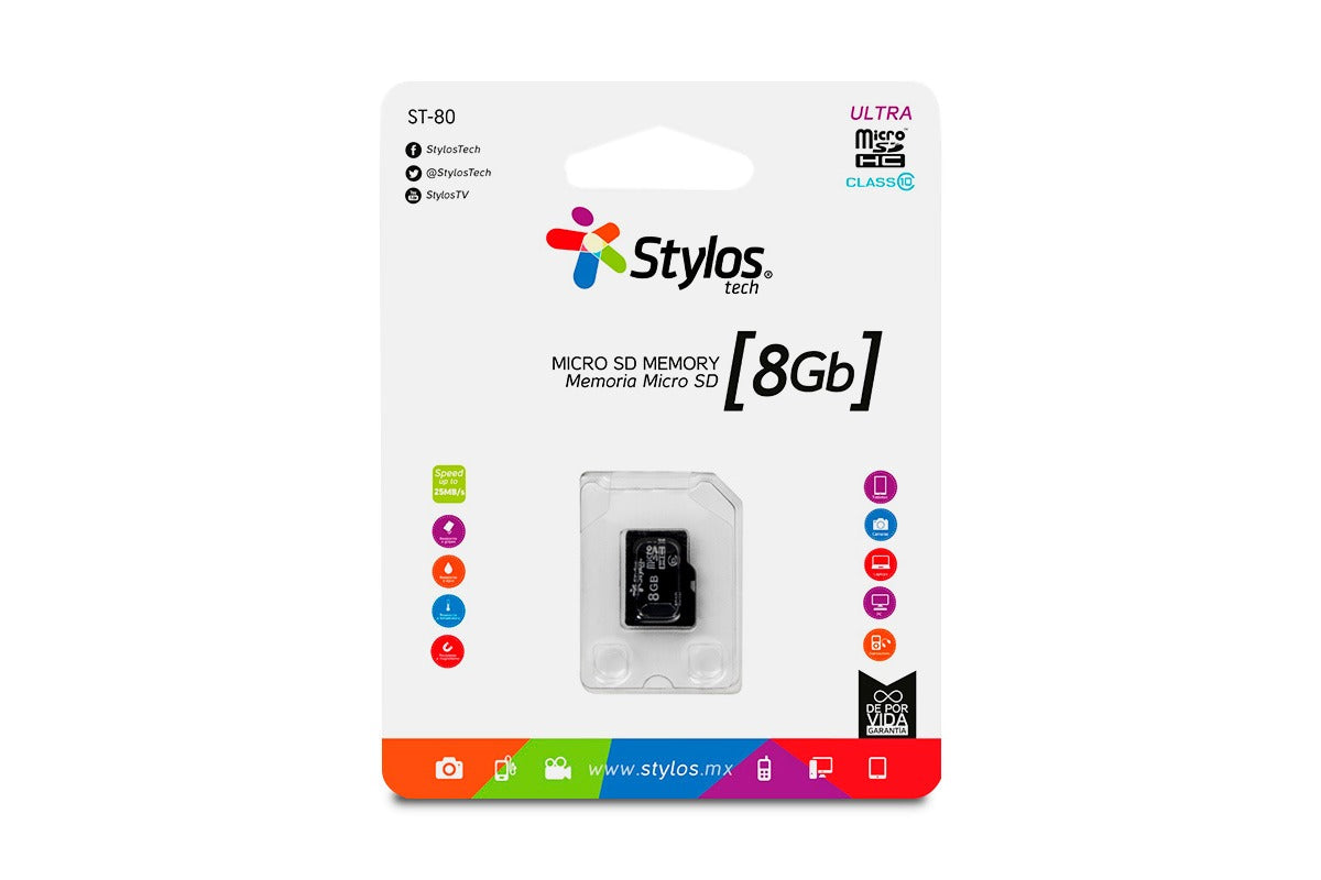 Memoria Micro SD 8GB Stylos  STMSDS1B - Vista 3