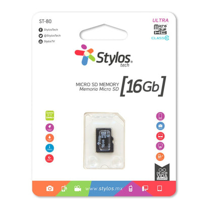 Memoria Micro SD 16GB Stylos STMSDS2B - Vista 3