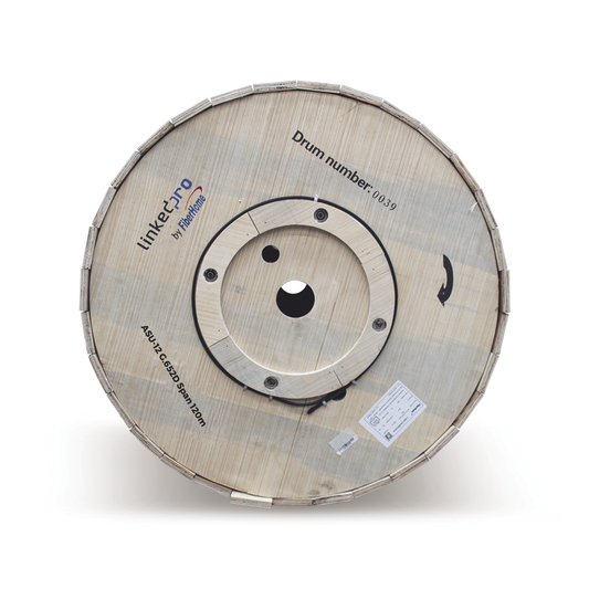 Carrete de 4 km de Fibra �ptica A�rea Mini ADSS (ASU) G.652D, Monomodo de 12 Hilos, Exterior, Span 120, Loose Tube