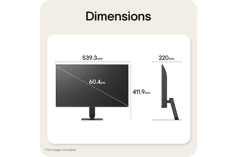 Monitor LG 24U511SB-B.AWM - Vista 3