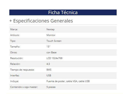 Monitor Touch Screen Nextep NE-520 - Vista 3