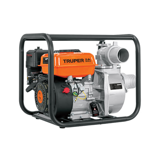 Motobomba autocebante 3'x3', gasolina 7HP, agrícola, TRUPER