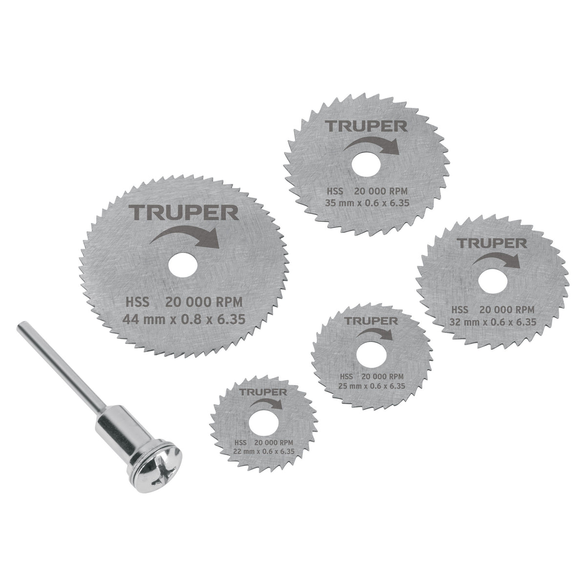 Kit de minidiscos sierra p/herramienta rotativa,5 pzs,TRUPER