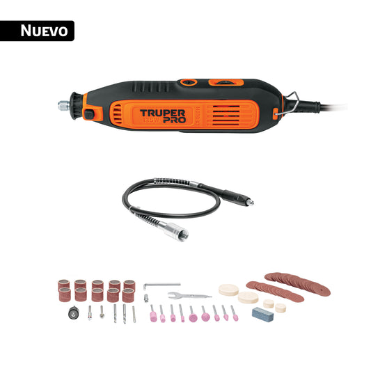 Herramienta rotativa profesional 135 W con 97 accesorios