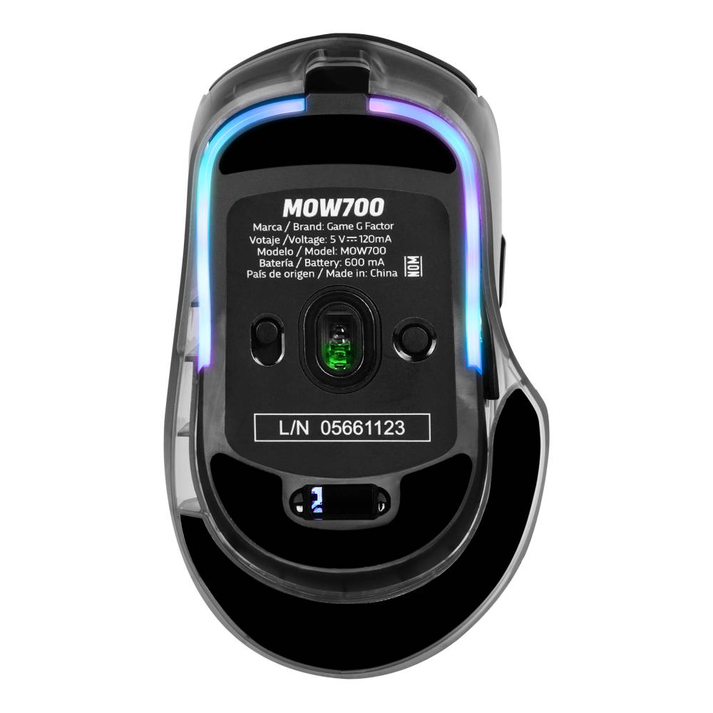 Mouse Gaming GAME FACTOR MOW700-BK - Vista 3