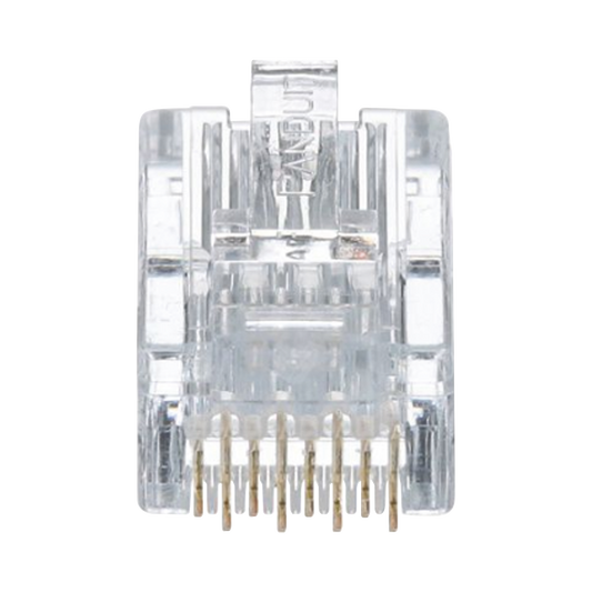 Plug RJ45 Cat5e, Para Cable UTP de Calibres 24-26 AWG, Chapado en Oro de 50 Micras, Paquete de 50 Piezas