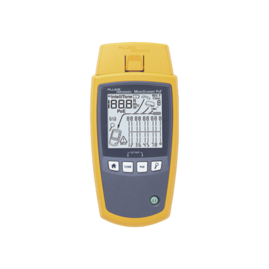 Verificador de Red MicroScanner PoE, para Comprobaci�n de Redes de Voz, Datos, Video y PoE 802.3af, at, bt y UPOE, con Pantalla LCD Retroiluminada