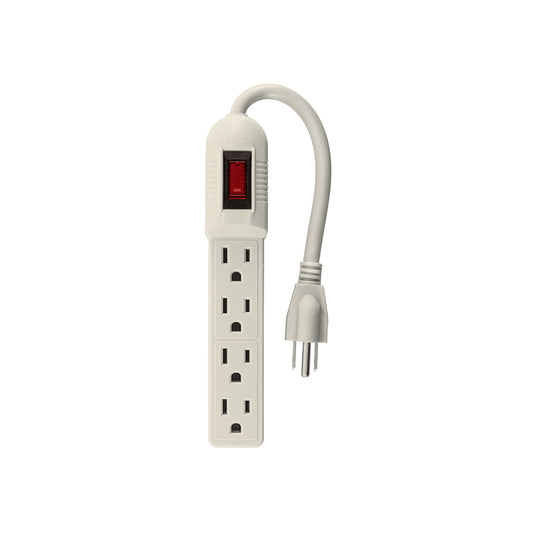Multicontacto económico 4 entradas, blanco, VOLTECK