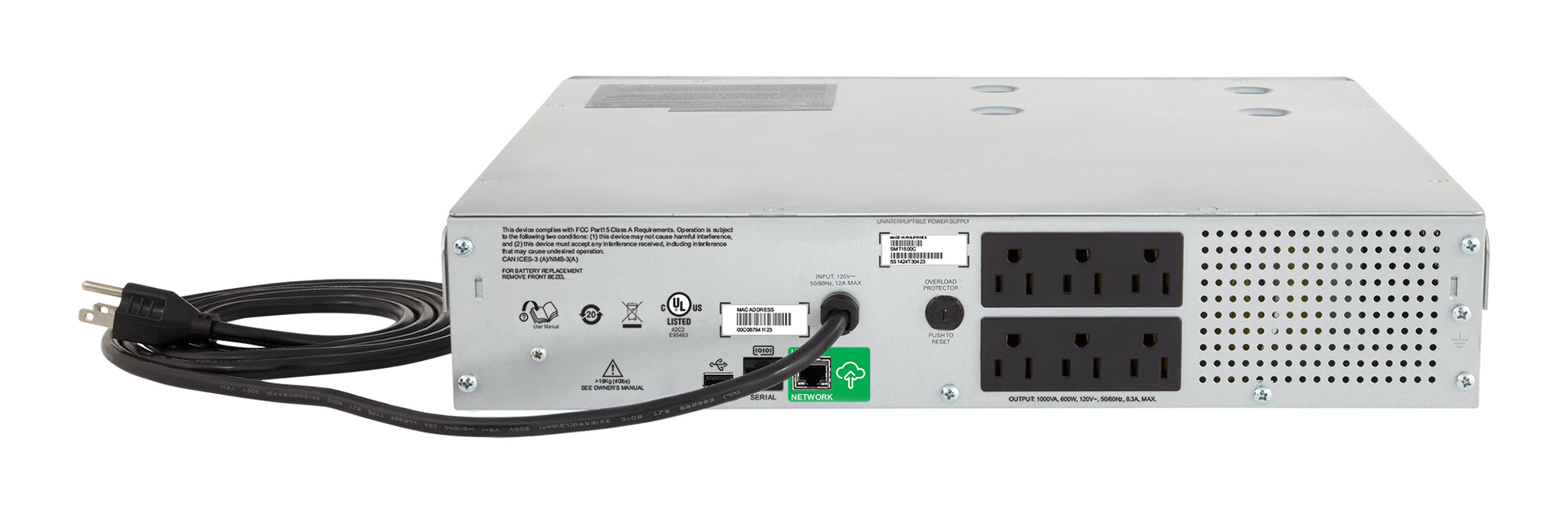 No Break Capacidad 1000 VA 600 watts, 120V, L APC SMC1000-2UC - Vista 2