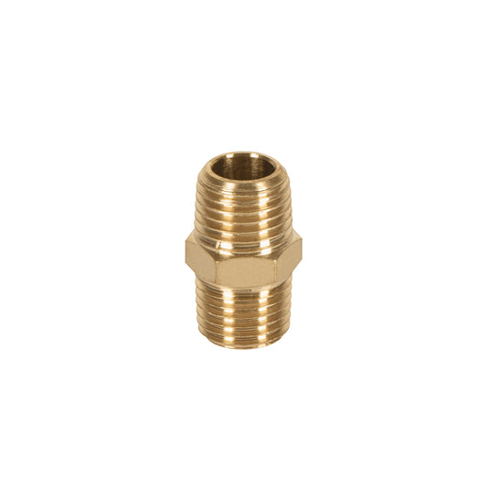 Niple de latón, macho-macho, cuerda 1/4' NPT, TRUPER