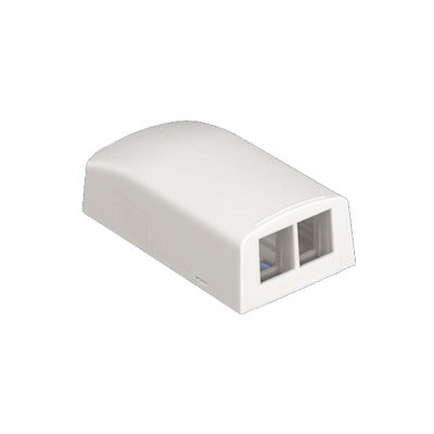 Caja de Montaje en Superficie, Para 2 M�dulos Keystone, Color Blanco Mate