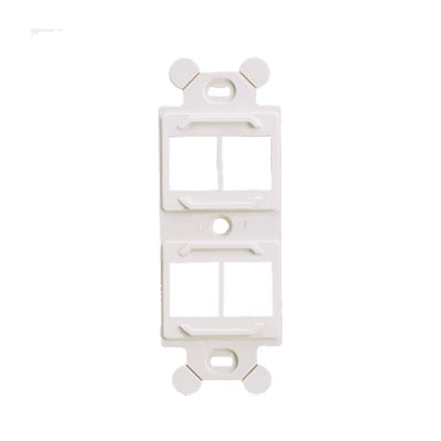 Marco de M�dulo D�plex, Para Placas Frontales Est�ndar NEMA 106, Acepta 4 M�dulos Keystone, Color Blanco Mate