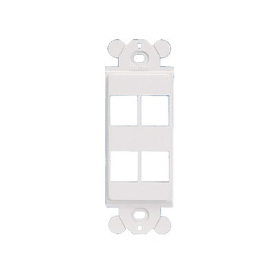 Marco de M�dulo D�plex, Para Placas Frontales Est�ndar GFCI, Acepta 4 M�dulos Keystone, Color Blanco