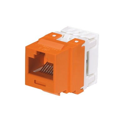 Conector Jack Estilo 110 (de Impacto), Tipo Keystone, Categor�a 6, de 8 Posiciones y 8 Cables, Color Naranja