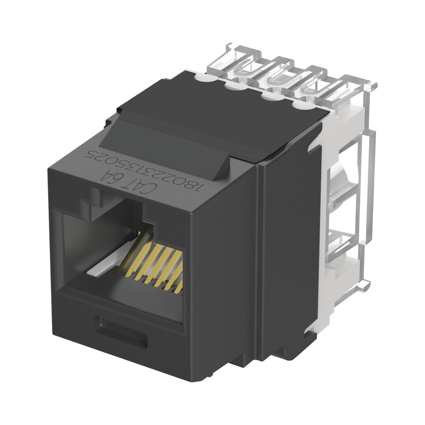 Conector Jack Estilo 110 (de Impacto), Tipo Keystone, Categor�a 6A, de 8 Posiciones y 8 Cables, Color Negro