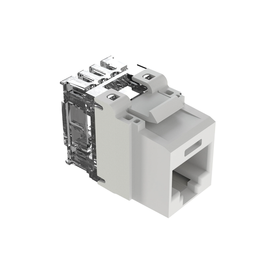 Conector Jack Estilo 110 (de Impacto), Tipo Keystone, Categor�a 6A, de 8 Posiciones y 8 Cables, Color Blanco