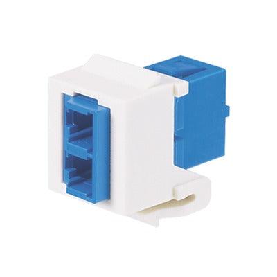 M�dulo Acoplador LC Duplex, para Fibra �ptica Monomodo OS1/OS2, Tipo Keystone, Color Blanco Mate