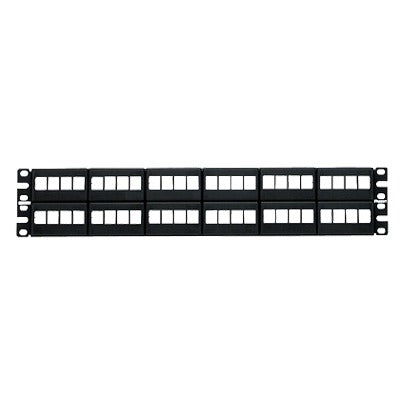 Panel de Parcheo Modular Keystone (Sin Conectores), de 48 Puertos, Identificaci�n con Etiqueta Adhesiva, 2UR