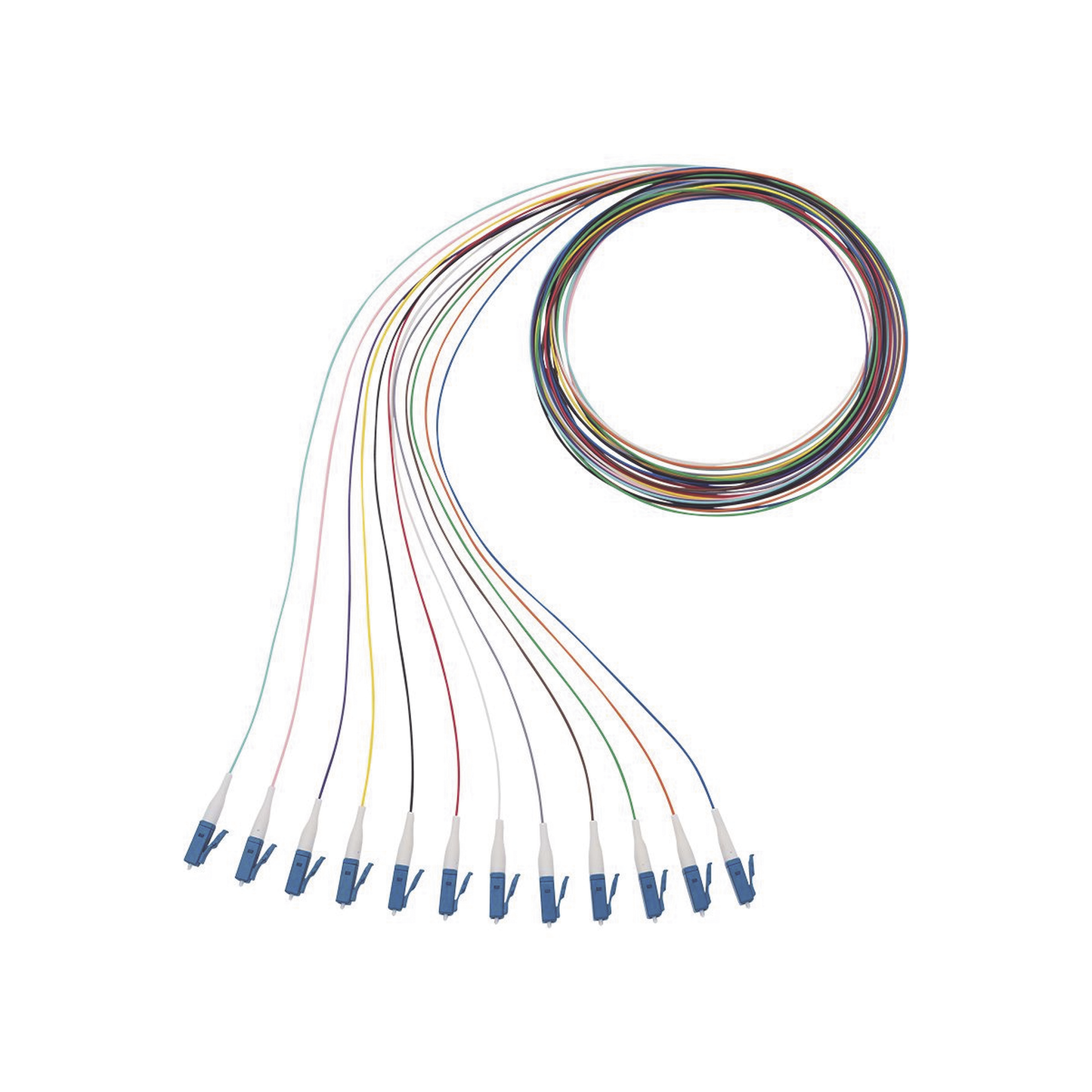Kit de 12 Pigtails con Conector LC, Monomodo 9/125 OS2, 900um, de 1 Metro (3.28 Pies)