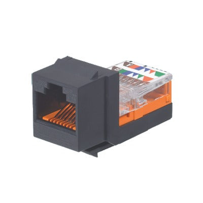 Conector Jack Estilo Leadframe, Tipo Keystone, Categor�a 5e, de 8 Posiciones y 8 Cables, Color Negro