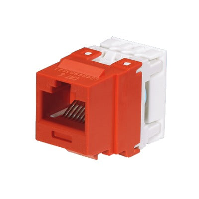 Conector Jack Estilo 110 (de Impacto), Tipo Keystone, Categor�a 6, de 8 Posiciones y 8 Cables, Color Rojo