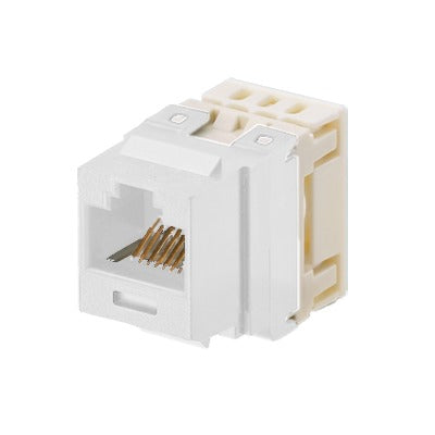 Conector Jack Estilo 110 (de Impacto), Tipo Keystone, Categor�a 5e, de 8 Posiciones y 8 Cables, Color Blanco
